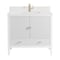 James Martin Vanities 36'' Vanity, Bright White w/ Single Hole 3 CM White Zeus Quartz Top & Backsplash 485-V36-BW-1WZ - alternate 1